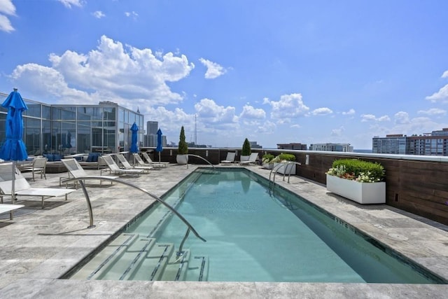 view of pool with a patio area