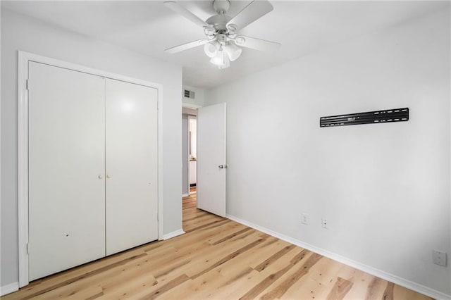 1810 Ashborough Rd SE Unit G, Marietta, GA 30067 - unfurnished bedroom with light wood-style floors, a closet, and ceiling fan