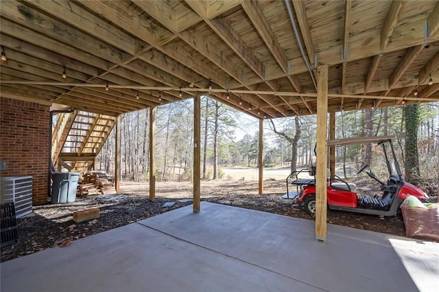 view of patio featuring stairway