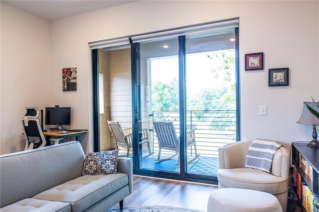 interior space featuring wood finished floors