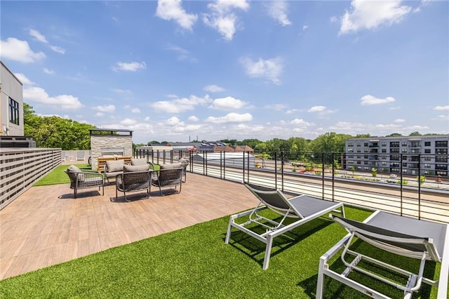 view of patio with outdoor lounge area