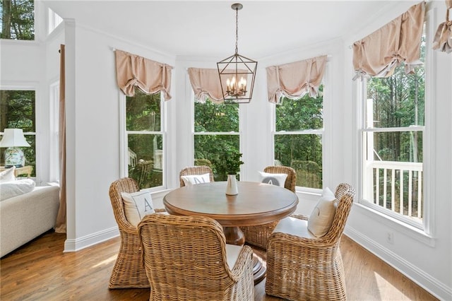 6219 Creekstone Path, Cumming, GA 30041 - sunroom / solarium featuring a chandelier and healthy amount of natural light
