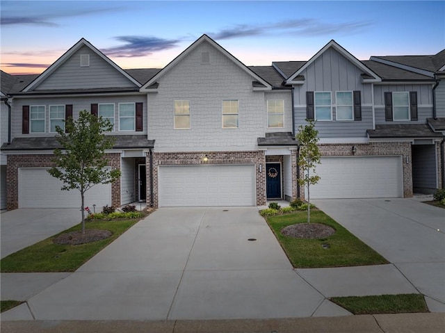 view of property featuring a garage