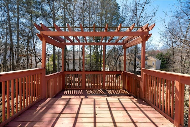 wooden deck with a pergola