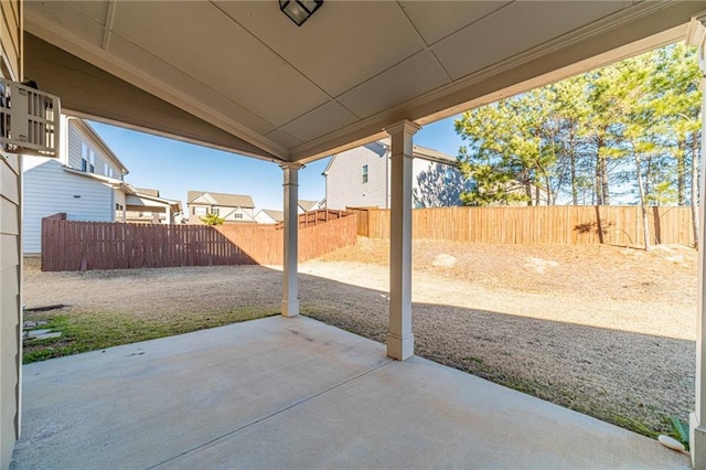 view of patio featuring a fenced backyard