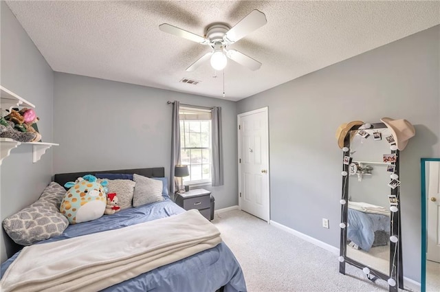 2165 Shillings Chase Dr NW, Kennesaw, GA 30152 - bedroom featuring a textured ceiling, light carpet, ceiling fan, and baseboards