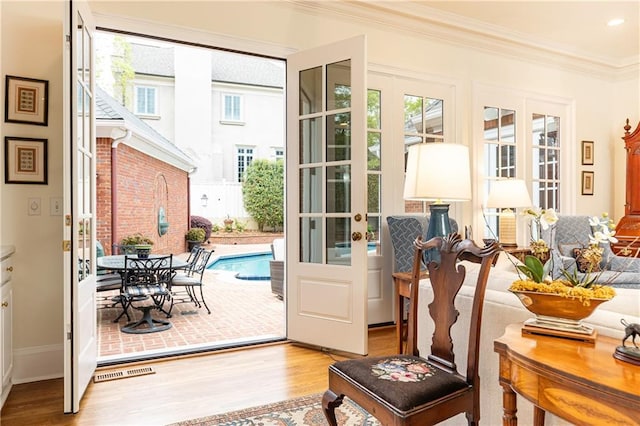 3022 Loridan Way SE, Atlanta, GA 30339 - doorway to outside with wood finished floors, healthy amount of natural light, and ornamental molding
