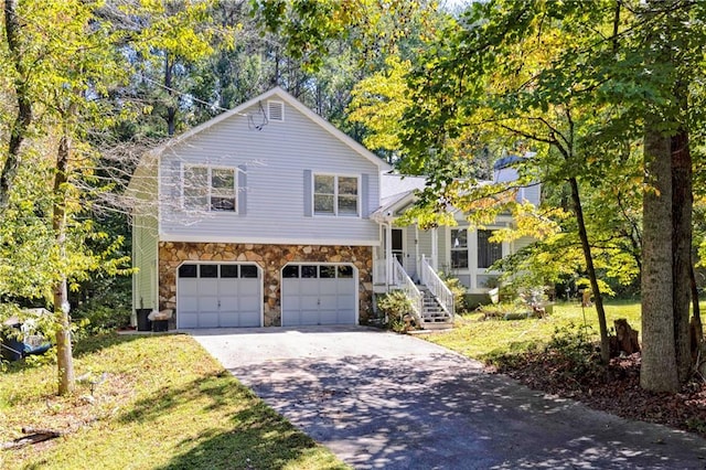 view of front of house with a garage