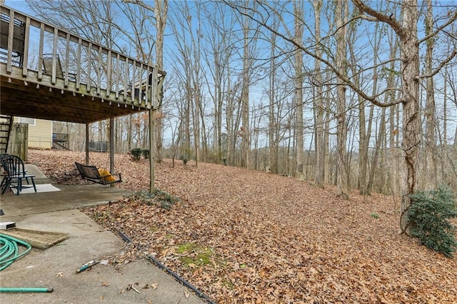 view of yard with a patio and a deck