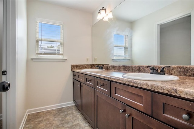 bathroom with vanity and plenty of natural light