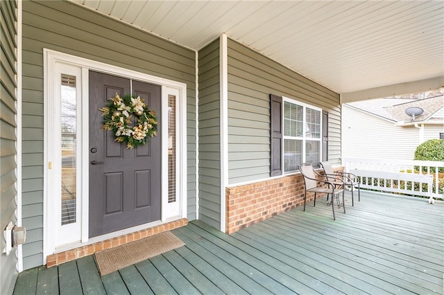 deck with covered porch