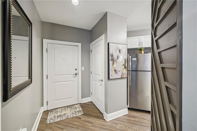 interior space with light hardwood / wood-style flooring