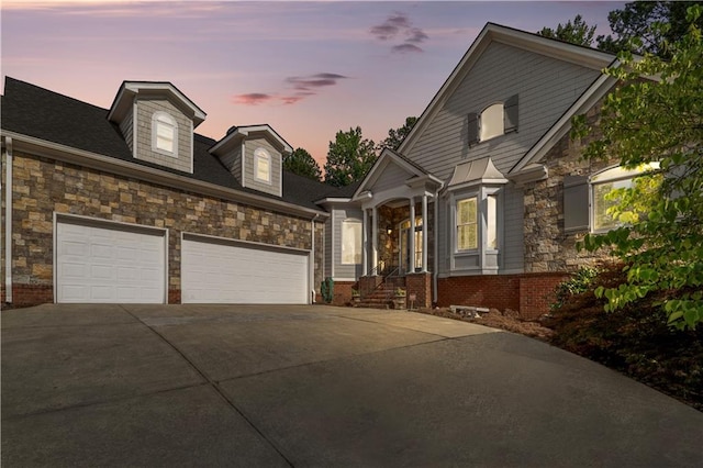 view of front of house featuring a garage