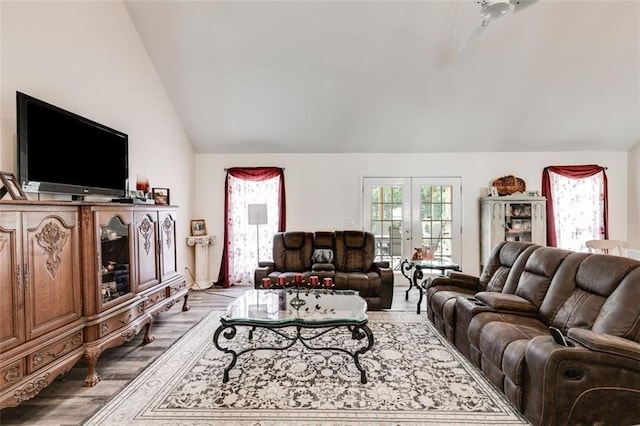 144 Bobs Dr SW, Mableton, GA 30126 - living area with lofted ceiling and wood finished floors