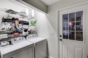 144 Bobs Dr SW, Mableton, GA 30126 - washroom with laundry area and washing machine and dryer