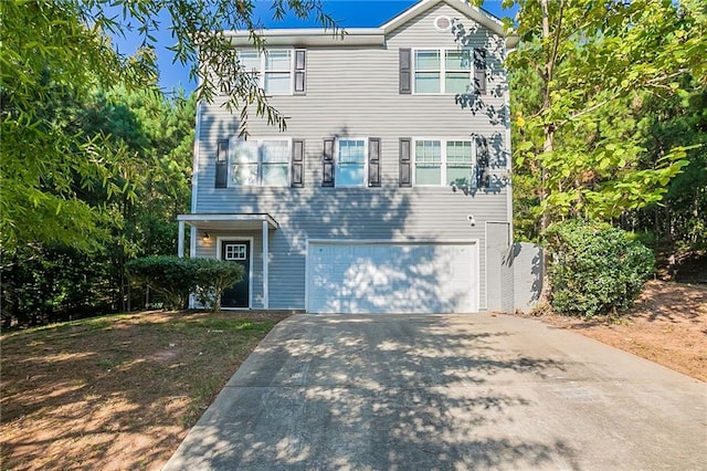 view of front of home with a garage