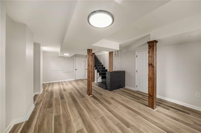 1282 Westridge Rd SW, Atlanta, GA 30311 - finished basement featuring stairway, baseboards, and wood finished floors