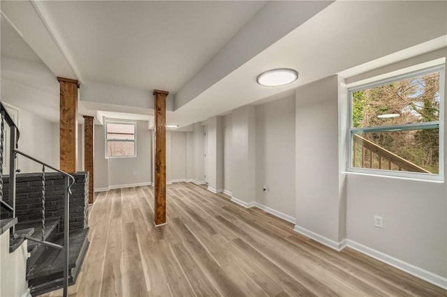 1282 Westridge Rd SW, Atlanta, GA 30311 - basement with stairway, wood finished floors, and baseboards