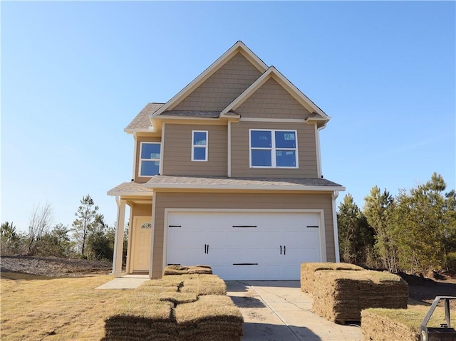 view of front facade with a garage