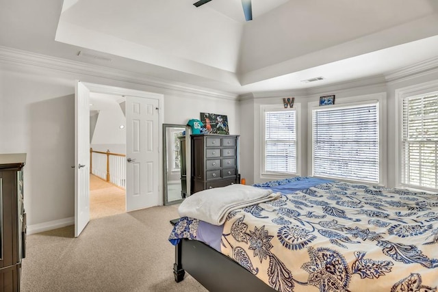 1253 Rivermark Ct, Lawrenceville, GA 30043 - bedroom featuring light colored carpet and crown molding