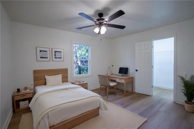 1342 Carter Rd, Decatur, GA 30030 - bedroom featuring light wood-type flooring, baseboards, and ceiling fan
