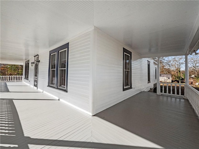 wooden deck with covered porch