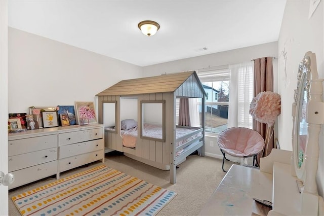 bedroom featuring carpet and visible vents