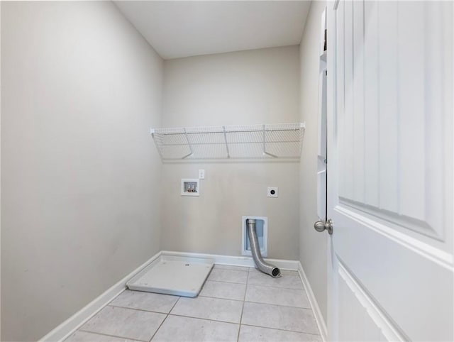 4905 Sterling Close, Buford, GA 30518 - washroom with electric dryer hookup, hookup for a washing machine, baseboards, and light tile patterned flooring
