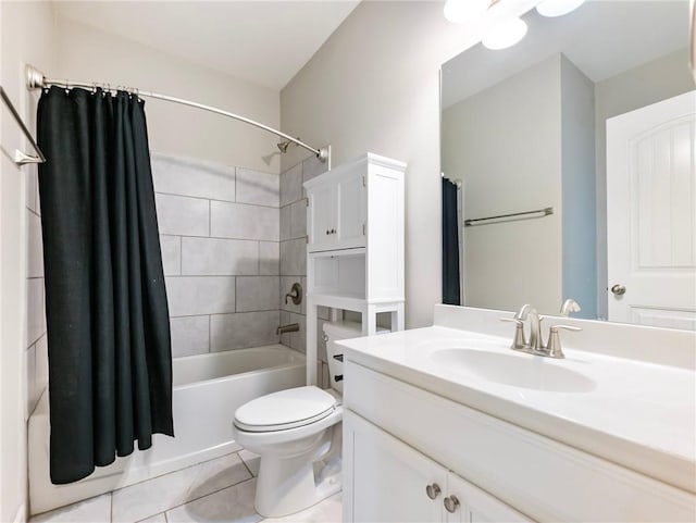 4905 Sterling Close, Buford, GA 30518 - bathroom featuring tile patterned flooring, shower / tub combo with curtain, toilet, and vanity