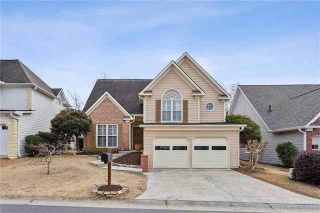 view of property featuring a garage