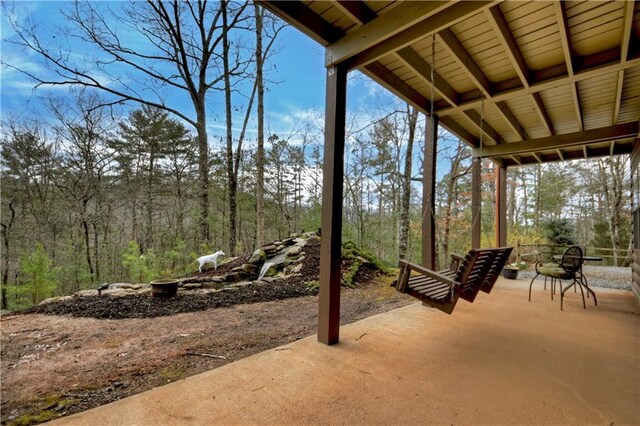 97 Doyle Carder Pkwy, Blue Ridge, GA 30513 - view of patio / terrace featuring a forest view