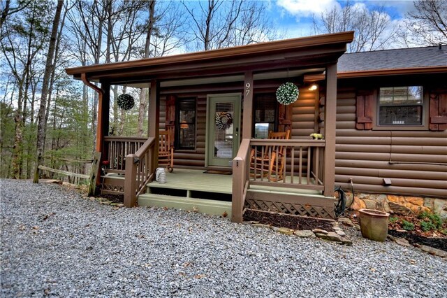 97 Doyle Carder Pkwy, Blue Ridge, GA 30513 - exterior space featuring a porch and a shingled roof