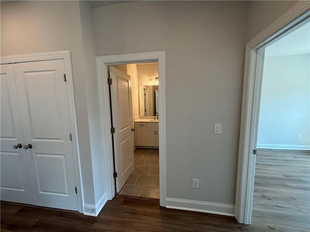 hallway featuring hardwood / wood-style floors