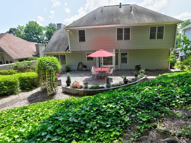 750 Whitehall Way, Roswell, GA 30076 - rear view of property featuring a chimney, a patio area, and roof with shingles