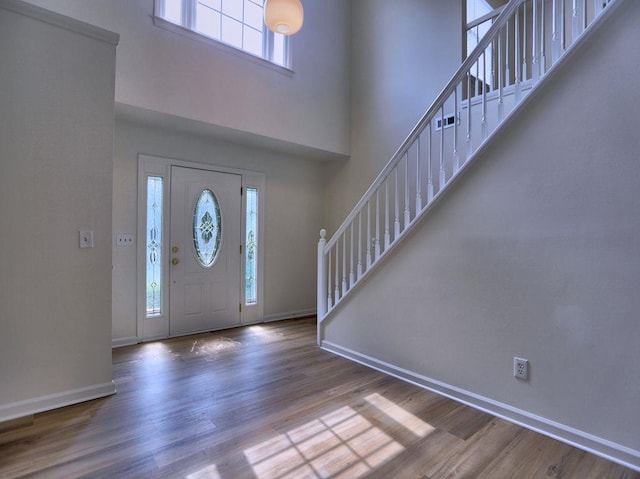 750 Whitehall Way, Roswell, GA 30076 - entrance foyer with stairway, wood finished floors, and a towering ceiling