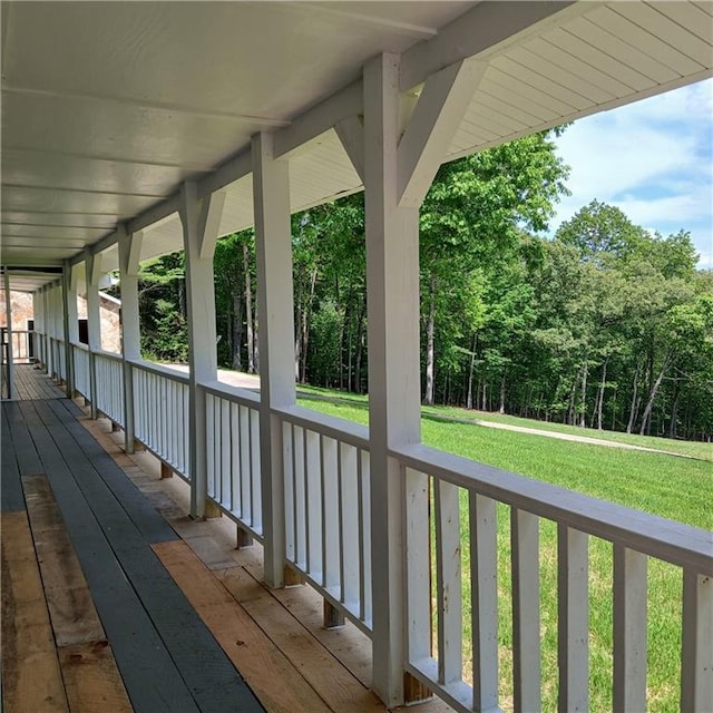 7203 Murphy Hwy, Mineral Bluff, GA 30559 - wooden porch with a yard