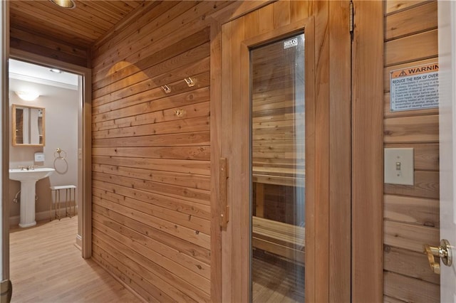 4340 Candacraig, Johns Creek, GA 30022 - relaxing sauna featuring wood walls, wood finished floors, and wooden ceiling