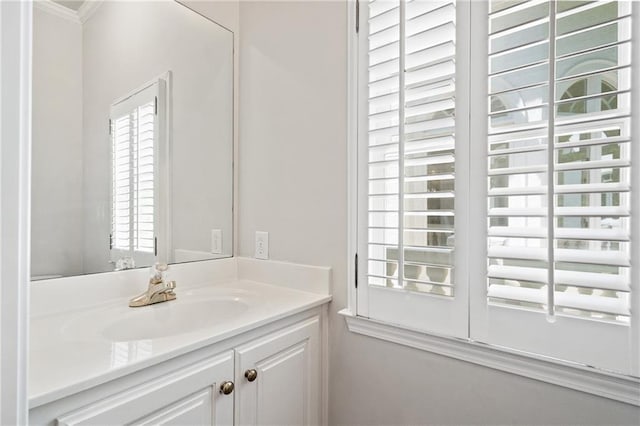 4340 Candacraig, Johns Creek, GA 30022 - bathroom with vanity and crown molding