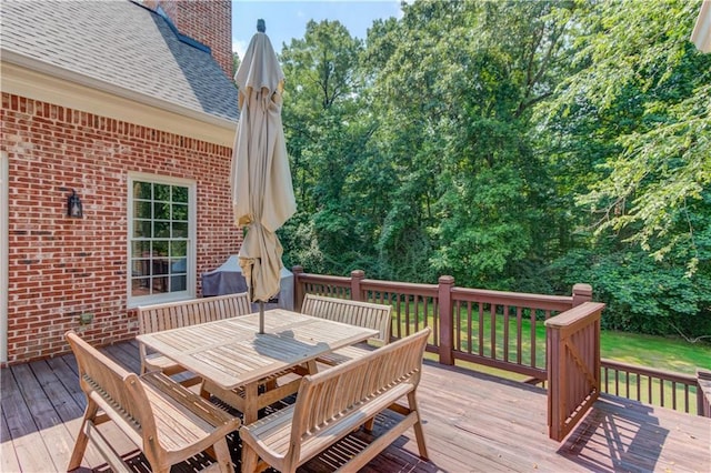 1485 Rolling Links Dr, Alpharetta, GA 30004 - wooden deck featuring outdoor dining space
