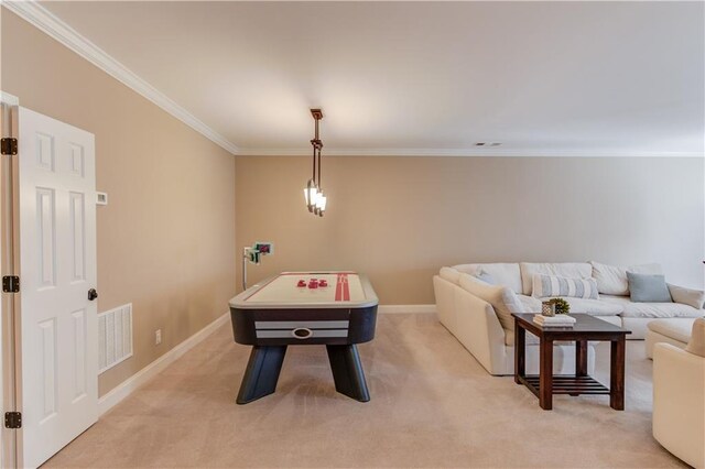 1485 Rolling Links Dr, Alpharetta, GA 30004 - playroom featuring ornamental molding, baseboards, and light colored carpet