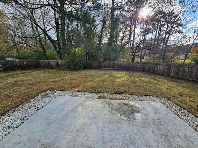 view of yard with a patio
