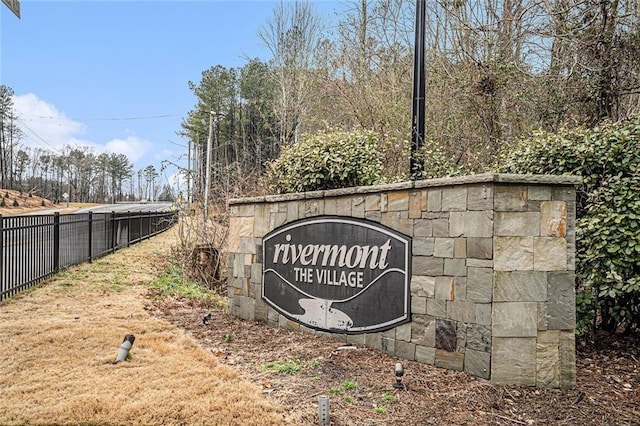 view of community sign