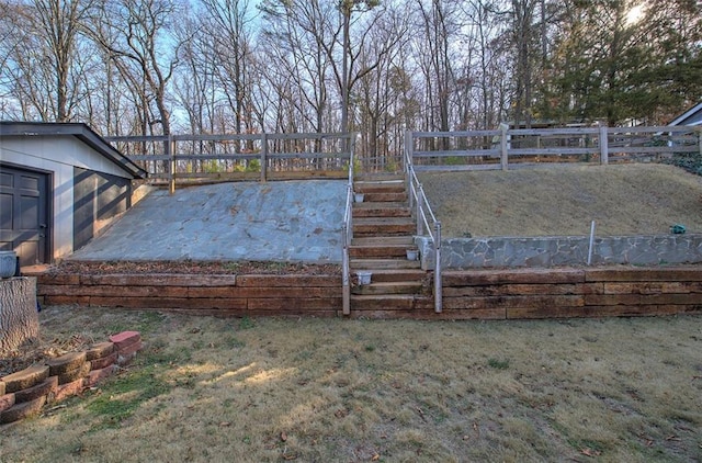 view of yard with fence