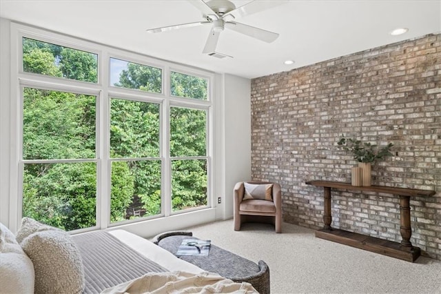 1344 Fernwood Cir NE, Brookhaven, GA 30319 - bedroom featuring carpet and brick wall