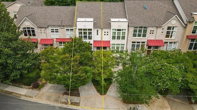 1344 Fernwood Cir NE, Brookhaven, GA 30319 - aerial view of property and surrounding area featuring property parcel outlined