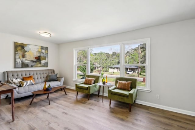 2519 Miriam Ln, Decatur, GA 30032 - living room featuring baseboards and wood finished floors