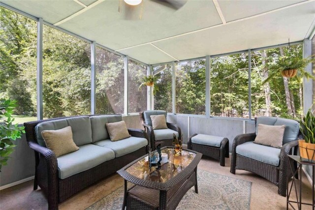 1127 Oak Hollow Ct, Hampton, GA 30228 - sunroom / solarium with an outdoor living space and a ceiling fan