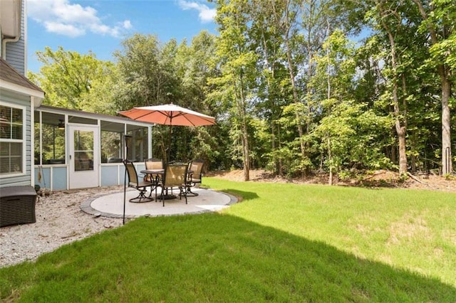 1127 Oak Hollow Ct, Hampton, GA 30228 - view of green lawn featuring a sunroom and a patio area