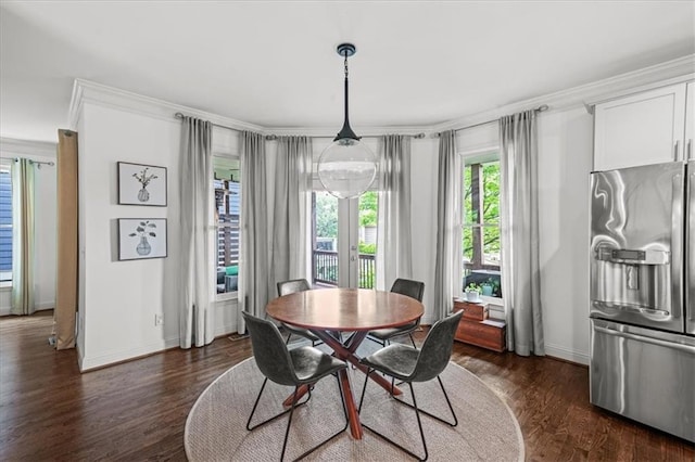 1622 Gates Pl NW, Atlanta, GA 30318 - dining room with ornamental molding and dark wood-style flooring