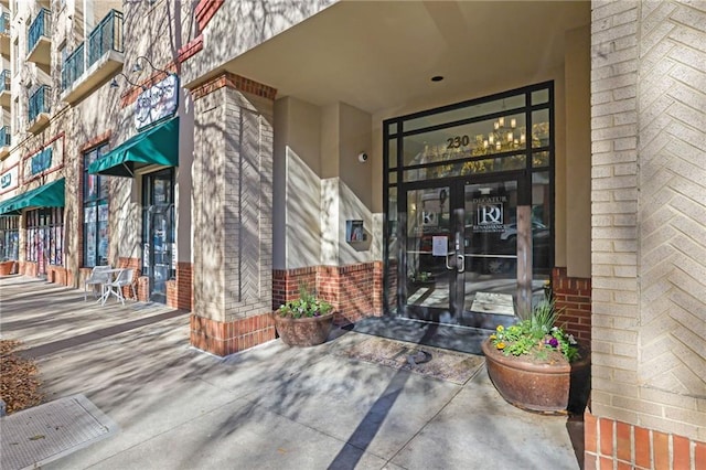 view of exterior entry with french doors